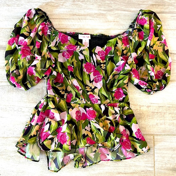 NWOT Flying Tomato Floral Print Blouse - Picture 3 of 8